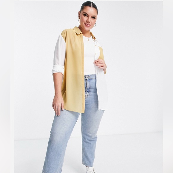 ASOS Curve Color Block Button Up - Picture 1 of 2